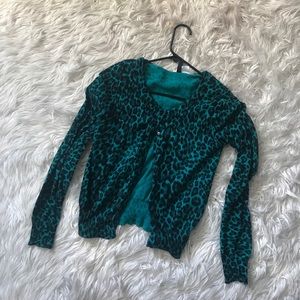 Leopard print cardigan!